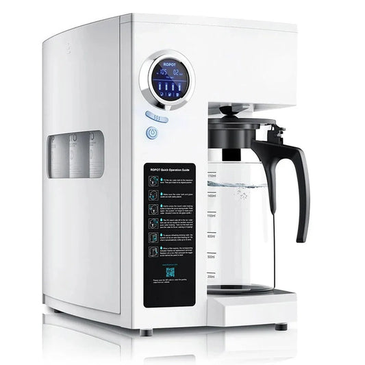 RO100ROPOT-UV Reverse Osmosis System Countertop Water Filter- 6 Stage Purification With UV And Remineralization, Counter Ro Filtration