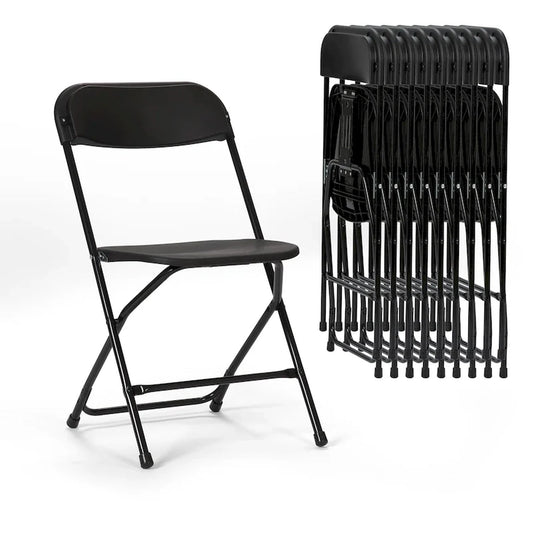 10 Pack Plastic Folding Chair 350lb. Capacity For Events Office Wedding Party Picnic Kitchen Dining