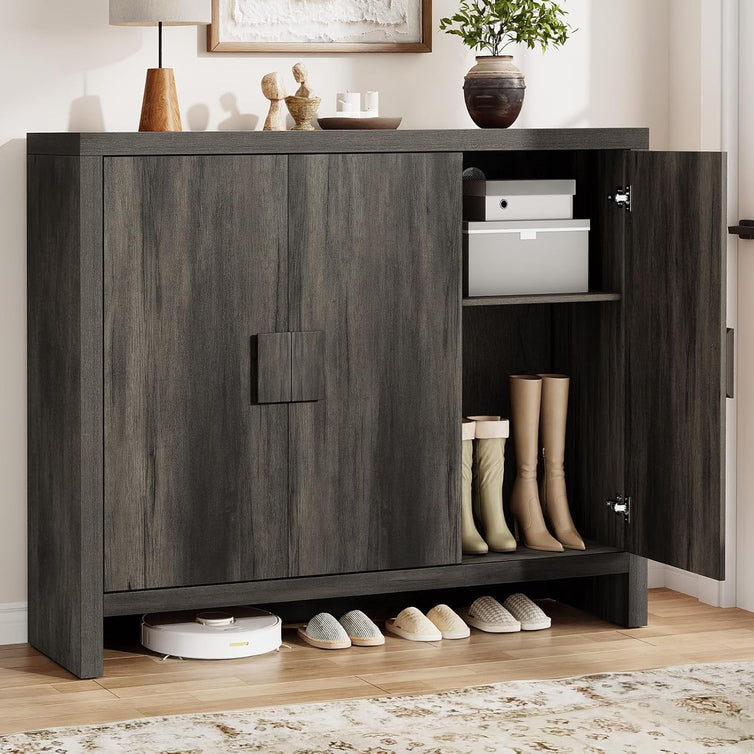 Onbrill Shoe Cabinet With 3 Doors, 30 Pairs Shoe Storage Cabinet With Adjustable Shelves