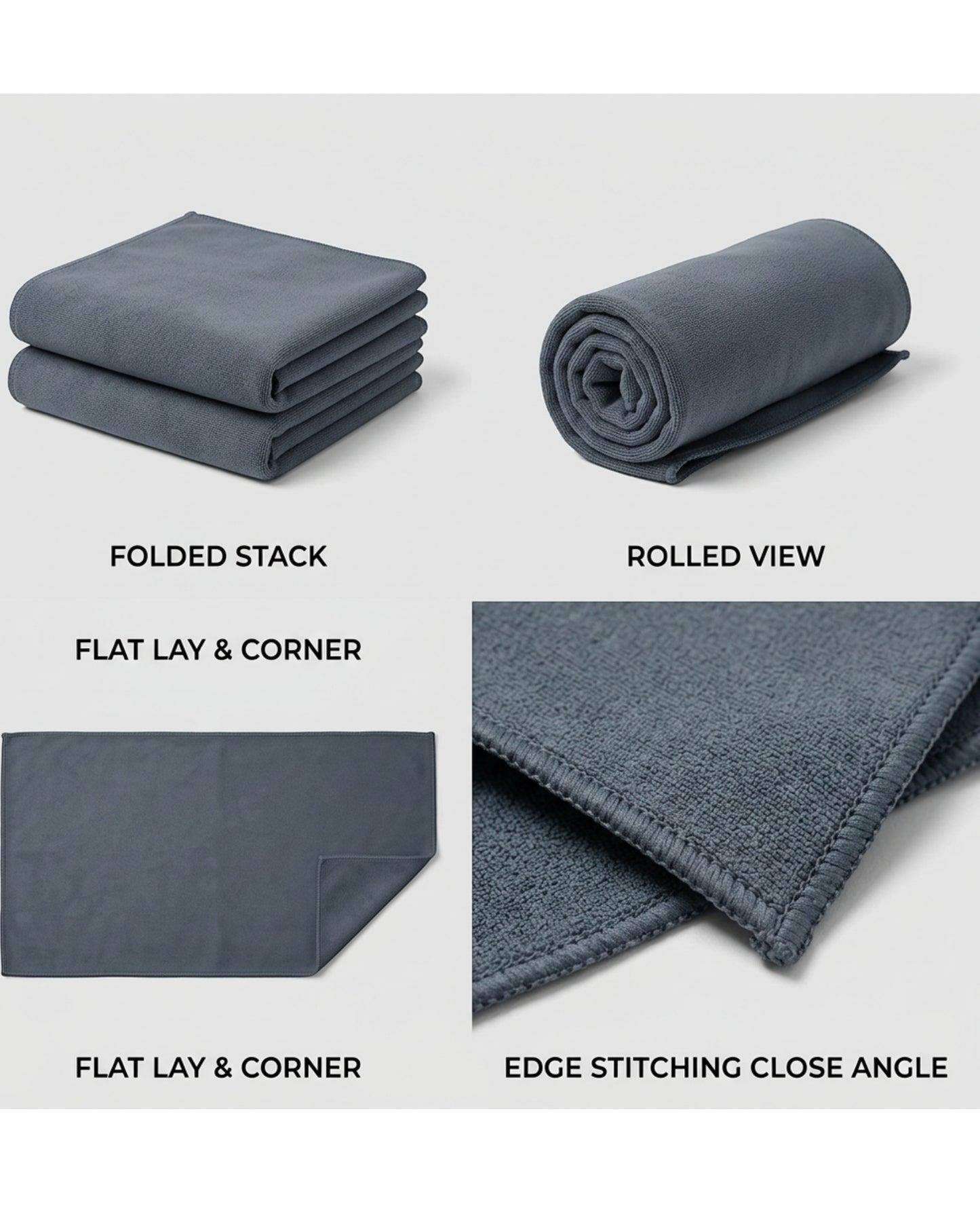 Kovn Slate Microfiber Gym Towel 16 x 32 in 2 Pack