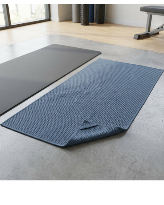 Kovn Waffle-Weave Training Towel 70 x 35 cm Slate Blue - Lifestyle view