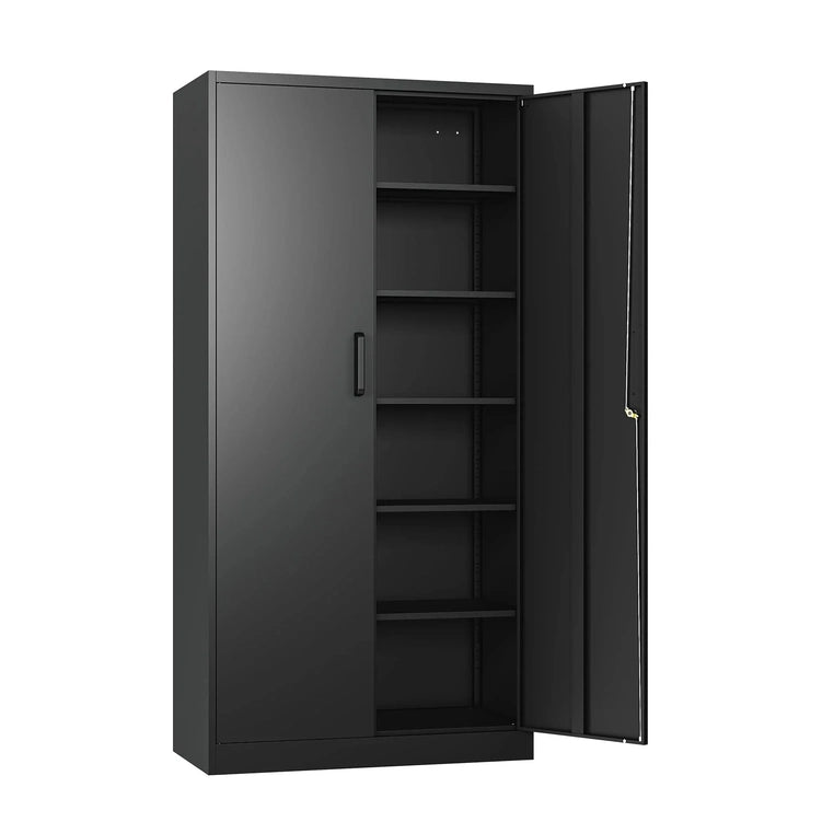 Sisesol 71 In. Metal Garage Storage Cabinet With 2 Doors