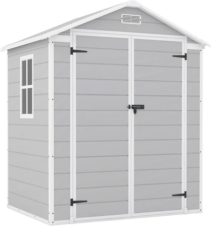 Patiowell 6x4 Ft Plastic Outdoor Storage Shed With Floor, Resin Outdoor Storage Shed