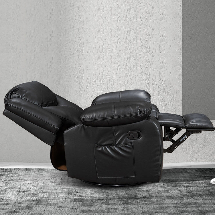 Wide Seat Durable Leather Massage And Heat Recliner