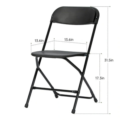 10 Pack Plastic Folding Chair 350lb. Capacity For Events Office Wedding Party Picnic Kitchen Dining