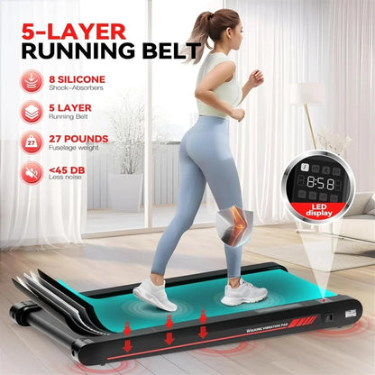 Walking Vibration Pad With App, 3-in-1 Under Desk Treadmill, 2.5HP Low Noise Walking Treadmill Pad With Remote Control