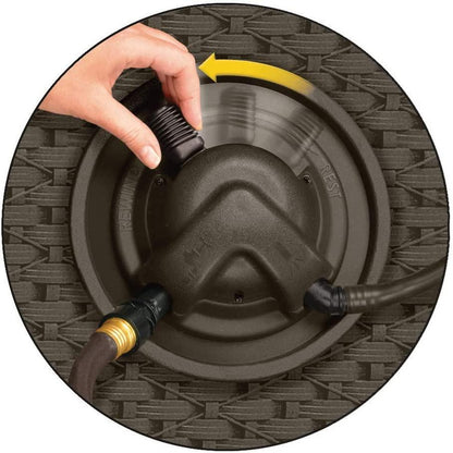 Suncast Aquawinder 125 Wicker Garden Hose Reel C Lightweight Portable Hands C Free Water Powered Retractable Hose Reel C Java