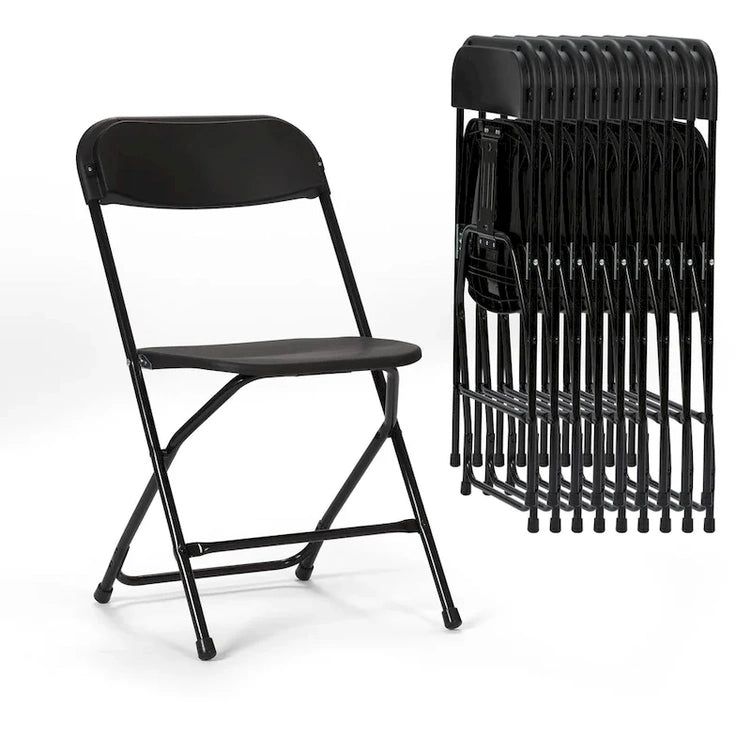 10 Pack Plastic Folding Chair 350lb. Capacity For Events Office Wedding Party Picnic Kitchen Dining