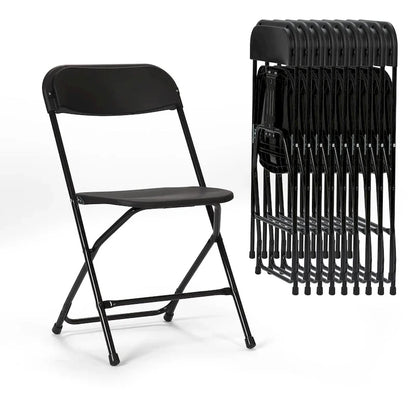10 Pack Plastic Folding Chair 350lb. Capacity For Events Office Wedding Party Picnic Kitchen Dining