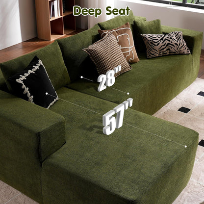 Ovios 104 In. Cloud Sectional Couch With L-Shape Chaise, Modern Modular Sofa With Deep Seat, Upholstered Couches For Living Room Bedroom