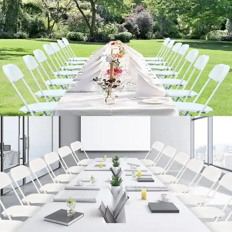 10 Pack Plastic Folding Chair 350lb. Capacity For Events Office Wedding Party Picnic Kitchen Dining