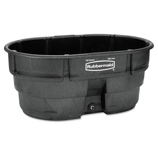 Rubbermaid FG424500BLA Livestock Tank, Model Year 2025, 150 Gallon Capacity, Plastic, Black
