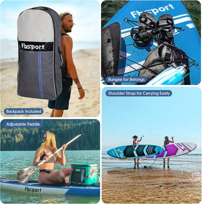 Premium Stand Up Paddle Board Yoga Board With Sup Accessories And Carry Bag