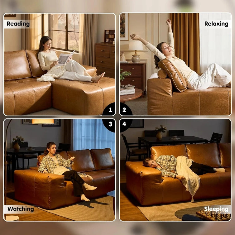 Ovios 104 In. Cloud Sectional Couch With L-Shape Chaise, Modern Modular Sofa With Deep Seat, Upholstered Couches For Living Room Bedroom
