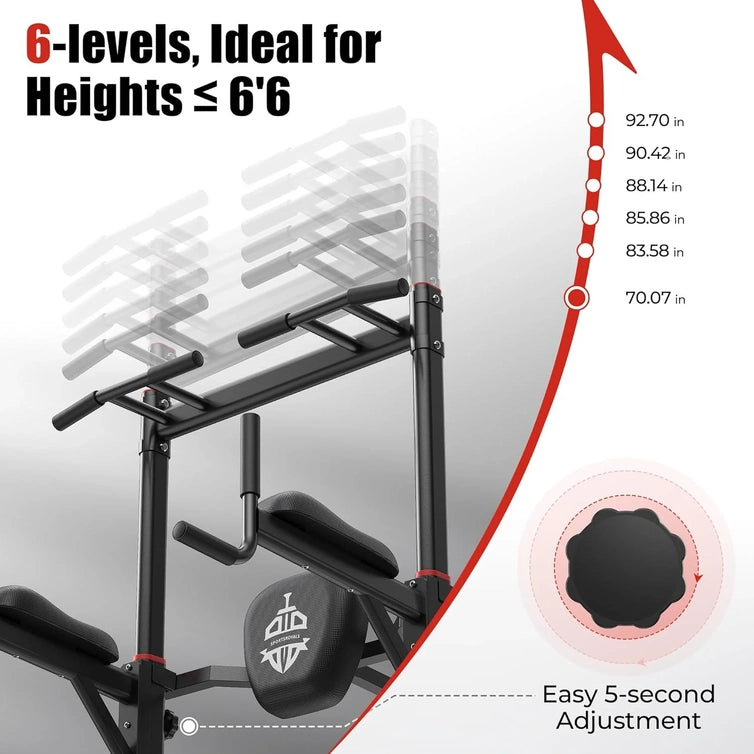 Sportsroyals Power Tower Pulp Up Bar Station, 450 Lbs Stable Suspended Immersion Tilt Station