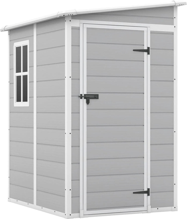 Patiowell 6x4 Ft Plastic Outdoor Storage Shed With Floor, Resin Outdoor Storage Shed