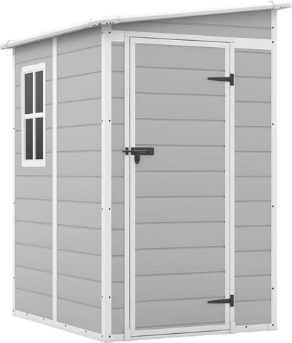 Patiowell 6x4 Ft Plastic Outdoor Storage Shed With Floor, Resin Outdoor Storage Shed