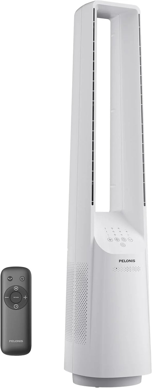 Pelonis 40 In. Smart Bladeless Fan For Bedrrom- Tower Fan, Alexa/Google/WiFi, DC Motor, 6 Speeds, 4 Modes, Remote, 7H Timer, 90 Degree Oscillation