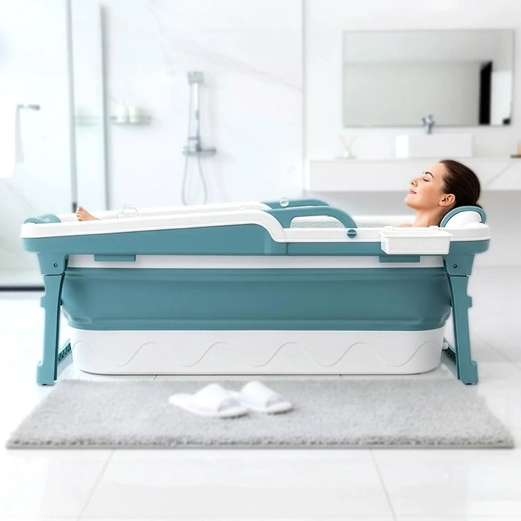 Serenelife 59 In. Portable Bathtub For Adults Large Foldable Ice Bath Tub Hot Spa Soaking Tub