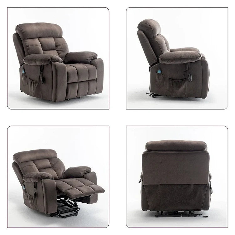 Large Electric Massage Lift Recliner With Heat, Hidden Cup Holder