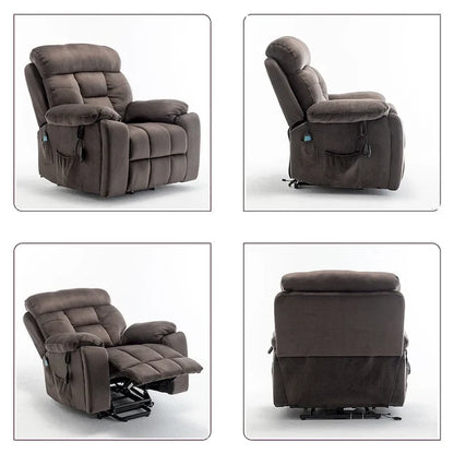Large Electric Massage Lift Recliner With Heat, Hidden Cup Holder