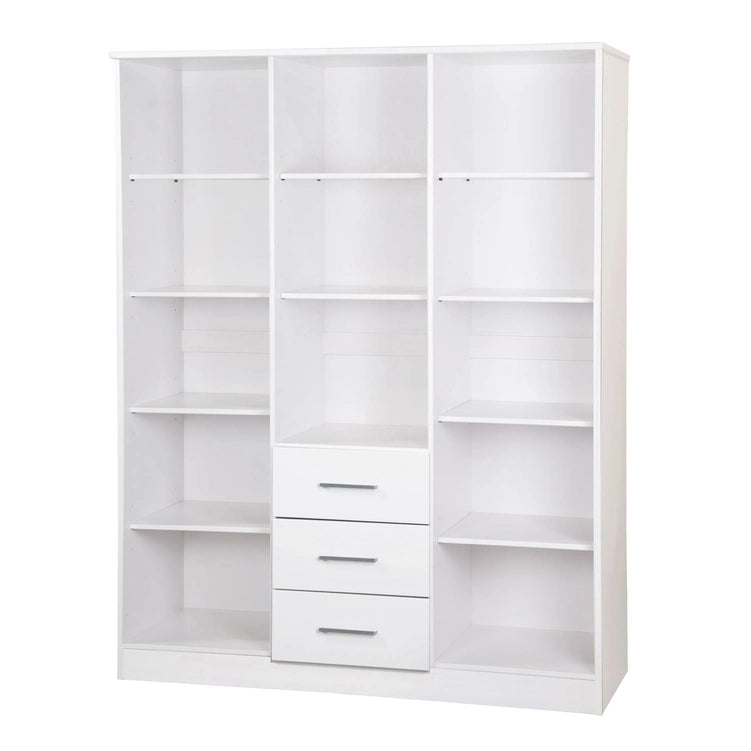 Palace Imports 100% Solid Wood Cosmo 3-Door Wardrobe Armoire With Solid Wood Or Mirrored Doors