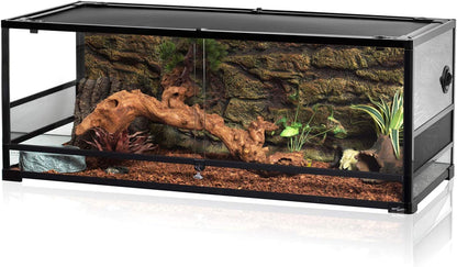 Repti Zoo 67 Gallon Reptile Terrarium, Sliding Glass Doors, 48 In. x 18 In. x 18 In