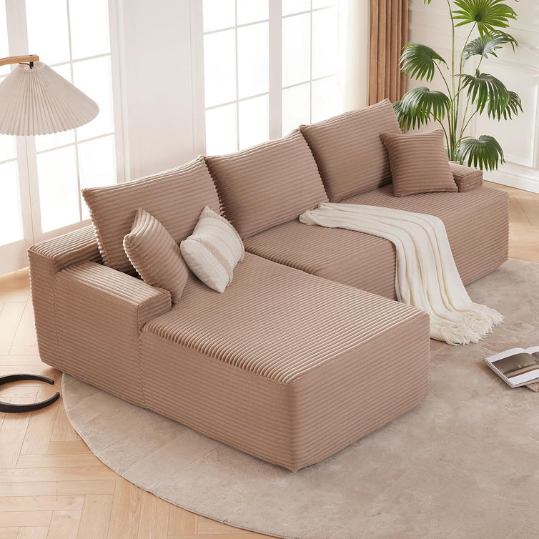 110 Cloud Sectional Couch, Boneless Sofa For Living Room Modular Sectional Sofa With Deep Seat