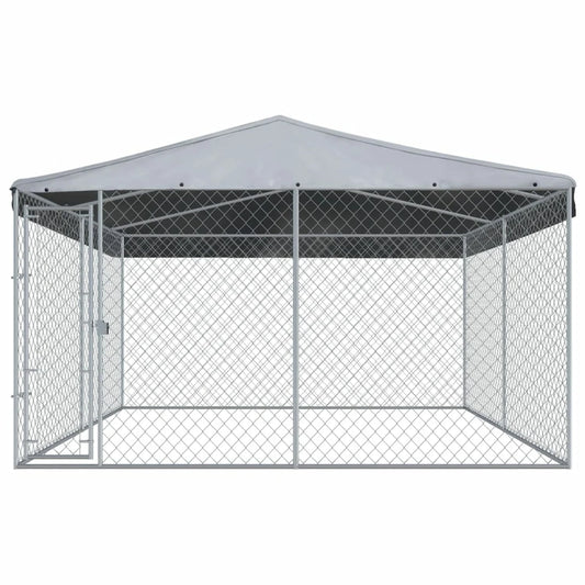 Outdoor Dog Kennel With Roof 150.4