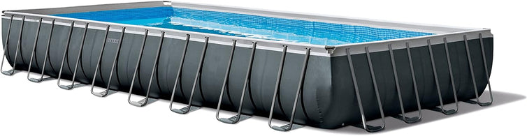 Rectangular Frame Above Ground Outdoor Swimming Pool Set With 1200 Gph Sand Filter Pump, Pool Cover And Ladder
