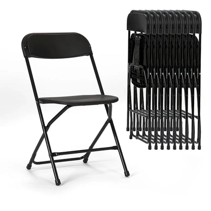 10 Pack Plastic Folding Chair 350lb. Capacity For Events Office Wedding Party Picnic Kitchen Dining