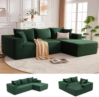 110 Cloud Sectional Couch, Boneless Sofa For Living Room Modular Sectional Sofa With Deep Seat