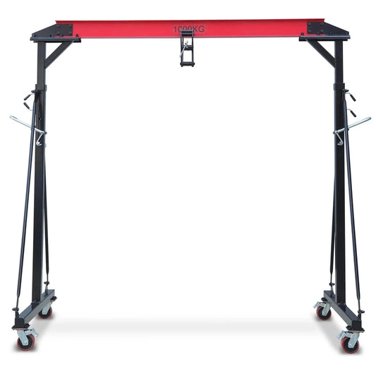 1-ton Gantry Crane, Adjustable, 2200 Lbs Lifting Capacity, Height Adjustable 96.5 In.-143.7 In, Portable Hoist For Factory, Construction Site