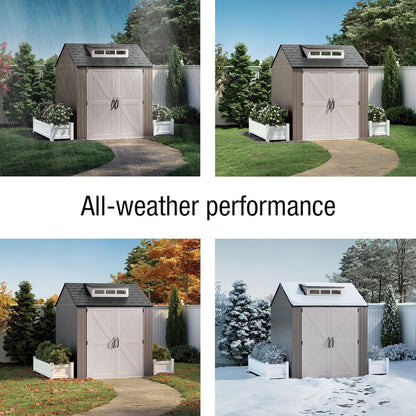 Rubbermaid Resin Outdoor Storage Shed With Floor Weather Resistant Gray Organization For Home