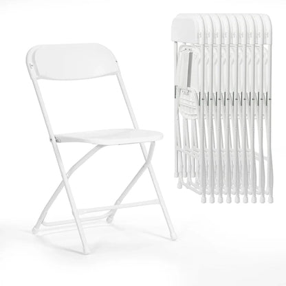 10 Pack Plastic Folding Chair 350lb. Capacity For Events Office Wedding Party Picnic Kitchen Dining