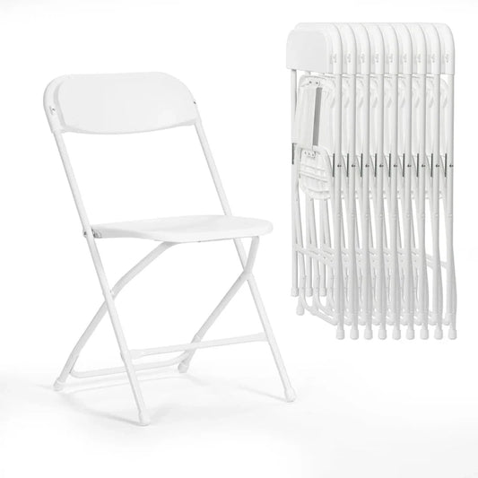 10 Pack Plastic Folding Chair 350lb. Capacity For Events Office Wedding Party Picnic Kitchen Dining