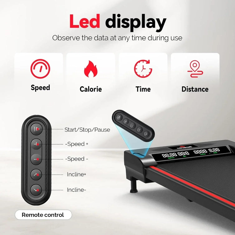 Walking Vibration Pad With App, 3-in-1 Under Desk Treadmill, 2.5HP Low Noise Walking Treadmill Pad With Remote Control