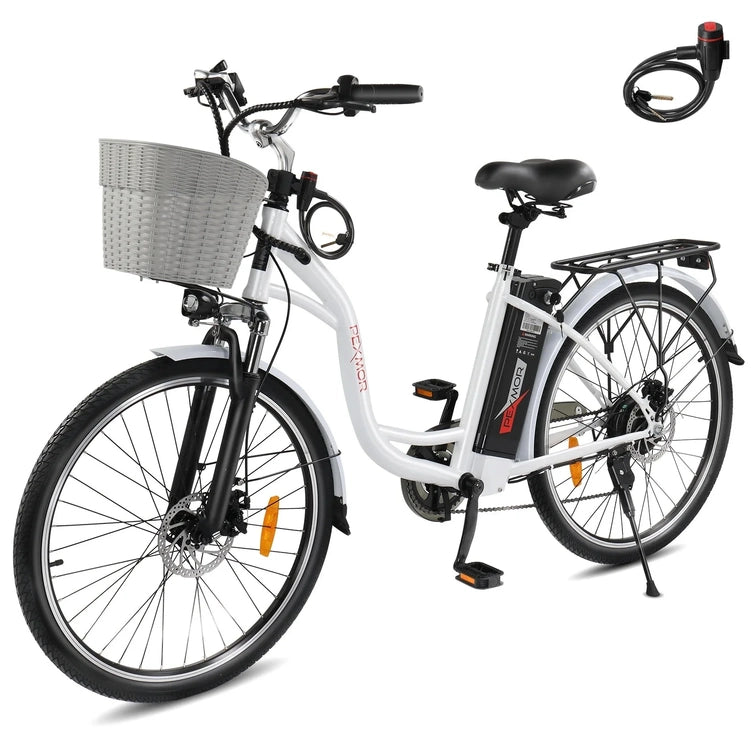 Pexmor Electric Bike For Adults, 350W, Peak 500W City Commuter Ebike 36V 12.5Ah Removable Battery