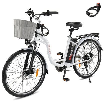 Pexmor Electric Bike For Adults, 350W, Peak 500W City Commuter Ebike 36V 12.5Ah Removable Battery