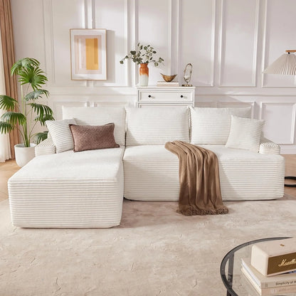 110 Cloud Sectional Couch, Boneless Sofa For Living Room Modular Sectional Sofa With Deep Seat