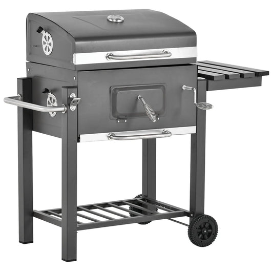 Outsunny Charcoal Bbq Grill, Outdoor Portable Cooker, Gray