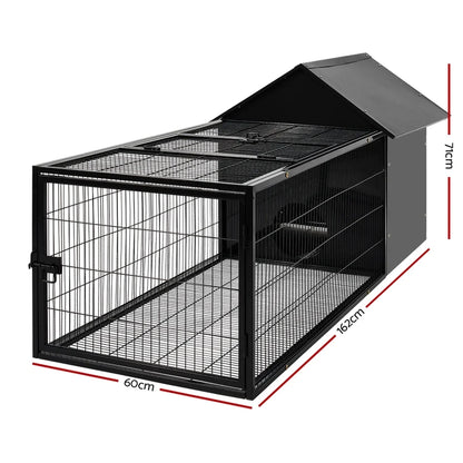 Weatherproof Metal Rabbit Hutch w/Run And Secure Locks i.Pet