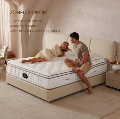 Queen Mattress, 12 In. Cooling Gel Memory Foam Mattress, Cool Sleep, Pressure Relief With Medium Firm Support, Improves Sleep