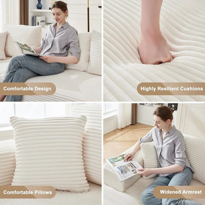 110 Cloud Sectional Couch, Boneless Sofa For Living Room Modular Sectional Sofa With Deep Seat