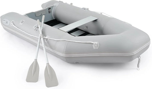 10 Ft. Inflatable Dinghy Boat, 4 Person 990lb Transom Sport Tender Boat With Pump Aluminum Oars Floor, Heavy Duty Inflatable Raft Kayak For Adults