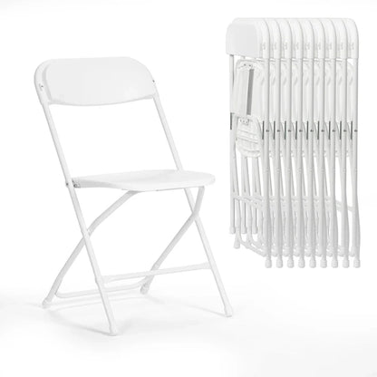 10 Pack Plastic Folding Chair 350lb. Capacity For Events Office Wedding Party Picnic Kitchen Dining