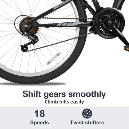 Weize Mountain Bike 26 27.5 In. Outdoor Hybrid Bikes 18-Speed High-Carbon Steel Full Suspension