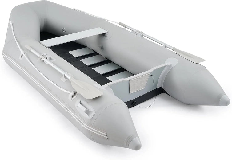 10 Ft. Inflatable Dinghy Boat, 4 Person 990lb Transom Sport Tender Boat With Pump Aluminum Oars Floor, Heavy Duty Inflatable Raft Kayak For Adults