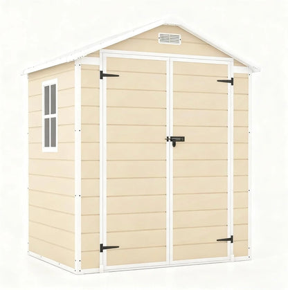 Patiowell 6x4 Ft Plastic Outdoor Storage Shed With Floor, Resin Outdoor Storage Shed