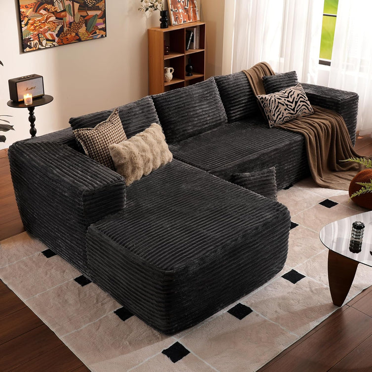 Ovios 104 In. Cloud Sectional Couch With L-Shape Chaise, Modern Modular Sofa With Deep Seat, Upholstered Couches For Living Room Bedroom